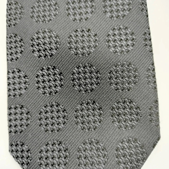 Calibrate Necktie Tie Silk Gray Houndstooth Dots Geometric College 3 x 58 - Picture 2 of 8